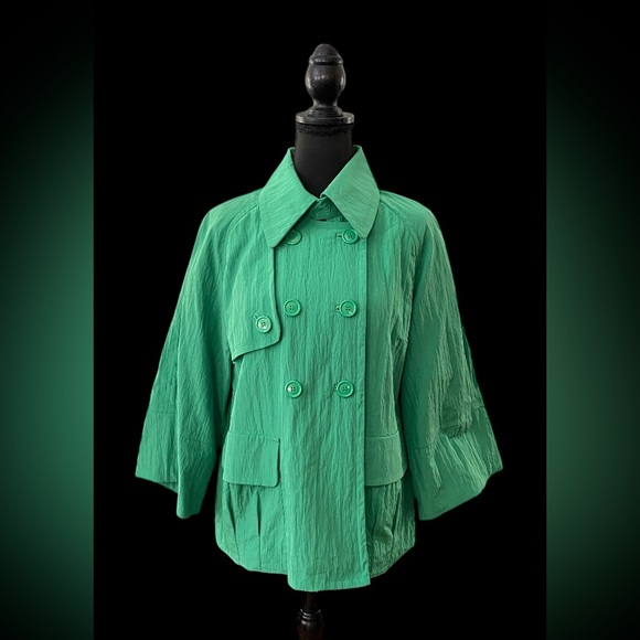 JohnPaulRichard: Rain & Wind Green Pea Coat Jacket Women’s Large - Picture 17 of 17